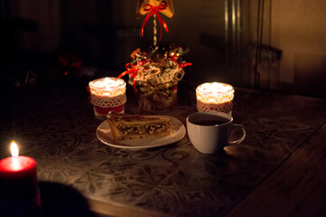 wedding cake with candles