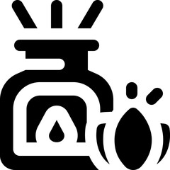 incense burner glyph icon. Strong and solid vector icon for websites, mobile interfaces, presentations, and visual branding. High quality and easy to edit.