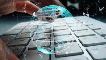 This image captures the essence of global connectivity through a keyboard, emphasizing digital communication and data flow in contemporary technology. Xenic - Powered by Adobe