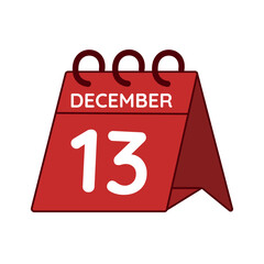 december 13 desk calendar vector on white background
Vector red calendar flat icon