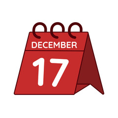 december 17 desk calendar vector on white background
Vector red calendar flat icon