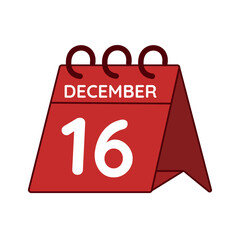 december 16 desk calendar vector on white background
Vector red calendar flat icon