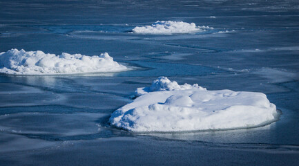 Floating ice floating in the Sea of Okhotsk