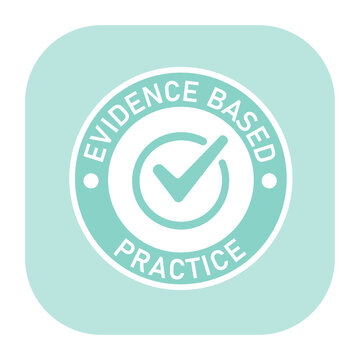 EBP Evidence-based practice vector illustration icon on transparent background, evidence based healthcare, medicine, psychology, based on scientific evidence stamp