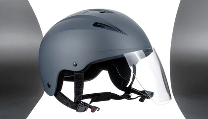 Gray bike helmet with visor