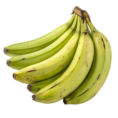 Bunch of green bananas isolated on transparent background