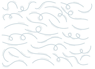This image is a pattern of light gray lines, featuring various shapes like wavy, curved and straight lines, on a white background, creating a seamless design.