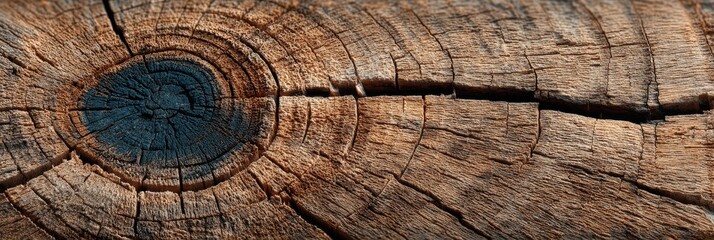 Close-up view of a weathered tree trunk displaying intricate textures and unique patterns from years of natural aging in a forest