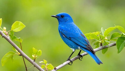 Obraz premium Vibrant blue bird perched on branch (1)