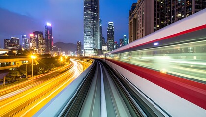 Fototapeta premium Night cityscape transit