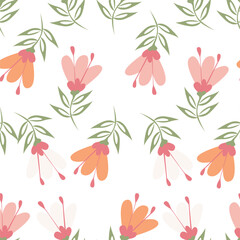 Abstract flower blooming design. Pattern with floral seamless. Grunge textured abstract art vector with flower and plants in watercolor style.