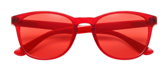Vibrant red sunglasses showcase urban setting product fashion environment trendy accessory concept isolated on transparent background