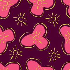 Abstract flower blooming design. Pattern with floral seamless. Grunge textured abstract art vector with flower and plants in watercolor style.