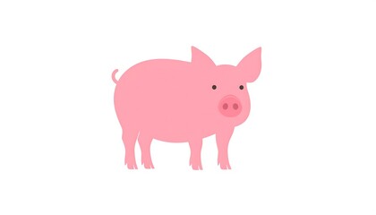 Fototapeta premium Cute pink pig illustration.