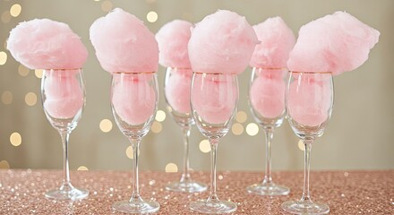Elegant Pink Cotton Candy Cocktails for a Festive Celebration or Party.