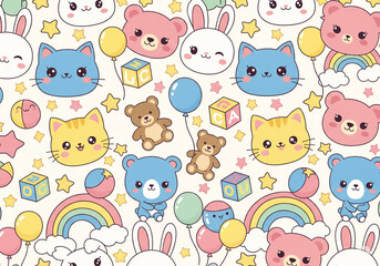 Obraz premium cute pattern animal