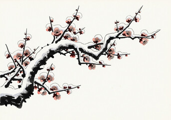 눈 내리는 날의 매화 (설중매)