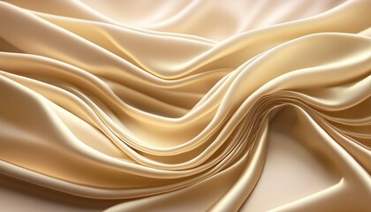 Fototapeta premium abstract flowing fabric soft elegant cream colored textile with subtle golden highlights elegantly curved and flowing