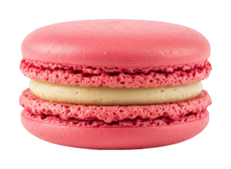 Delicious pink macaron treat culinary delight studio setting bright lighting sweet dessert concept isolated on transparent background