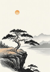 절벽 위의 늙은 소나무 (노송)