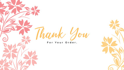 Thank you card template with abstract design 