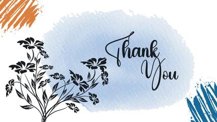 Thank you card template with abstract design 