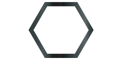 Black Hexagonal Frame Vector Illustration.	