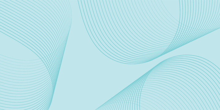 Abstract background with waves. Vector banner with lines. Background for music album, poster, card, advertisement. Geometric element for design isolated on blue. Blue gradient. Water, aqua