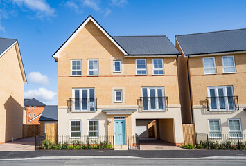 Newly built 2 story homes estate development in England