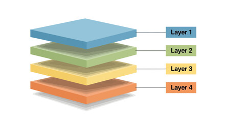Infographic Showing Colorful Layers With Layering Process Concept Graphic