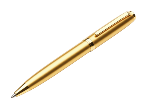 Elegant gold pen showcase office setting product professional environment luxury concept isolated on transparent background