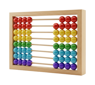 Engaging abacus educational tool classroom learning resource structured environment top-down math concept isolated on transparent background