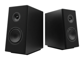 Dynamic speaker system showcase home studio product modern environment audio quality concept isolated on transparent background