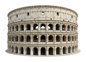 Exploring the colosseum in rome an architectural historical landmark 360-degree ancient isolated on transparent background