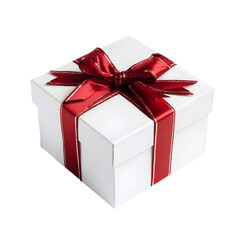 Obraz premium Wrapped Gift Box with Ribbon Bow Holiday Illustration