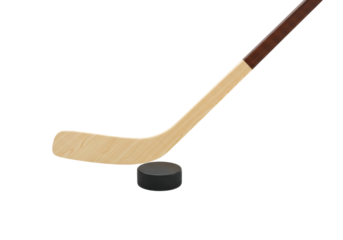 Hockey puck action ice rink sports equipment competitive environment sportsmanship concept isolated on transparent background