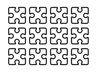 Fototapeta premium Puzzle pieces vector illustration for jigsaw game design and creative problem solving concepts vector