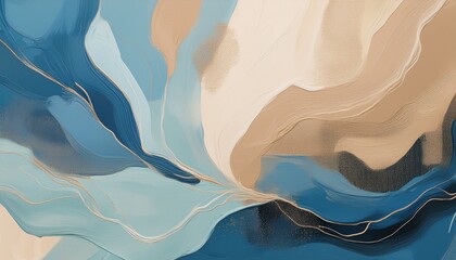 blue and beige color acrylic oil art abstraction expressive aesthetics for creative background beautiful modern pastel colors