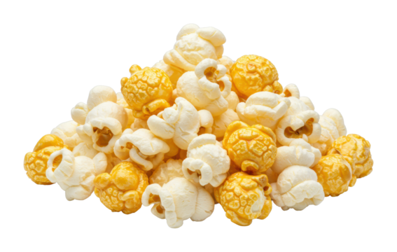 Enjoying delicious popcorn at a movie theater snack experience indoor environment cinematic treat isolated on transparent background