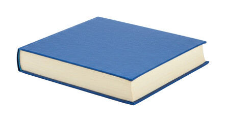 Open blue book on still life composition creative space minimalistic isolated on transparent background