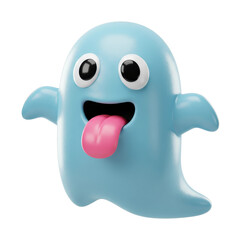 Playful ghost character cartoon style fun environment colorful viewpoint whimsical concept isolated on transparent background