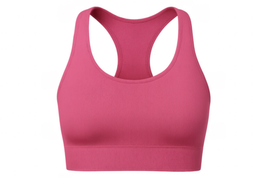 Pink Sports Bra Mockup on Transparent Background for Easy Customization