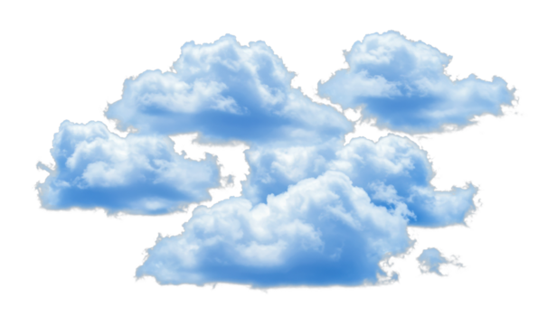 Fluffy cloud formation in clear blue sky nature scene calm atmosphere aerial serenity isolated on transparent background