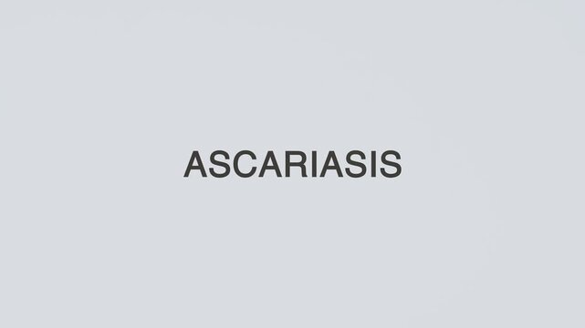 Ascariasis diagnosed with a hand holding a stethoscope on a white background, highlighting intestinal health, parasitic infection, medical assessment, and patient care