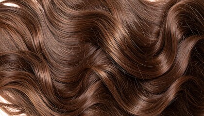 Naklejka premium Close-up view of wavy brown hair.