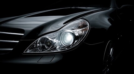 black car headlight
