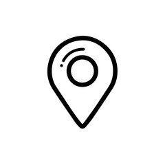 Vector location pin icon for map navigation and travel destination marking and gps symbol design