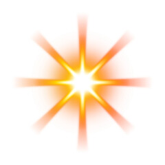 Glowing orange radial light burst with transparent background
