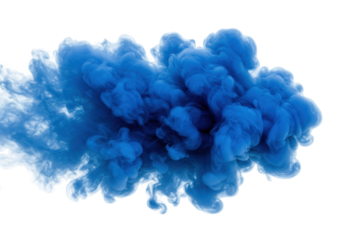 Dynamic blue smoke cloud abstract art studio setting artistic environment visual concept for creativity isolated on transparent background