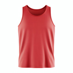 Plain red tank top 3D mockup showcasing a front view for apparel design presentation on white background